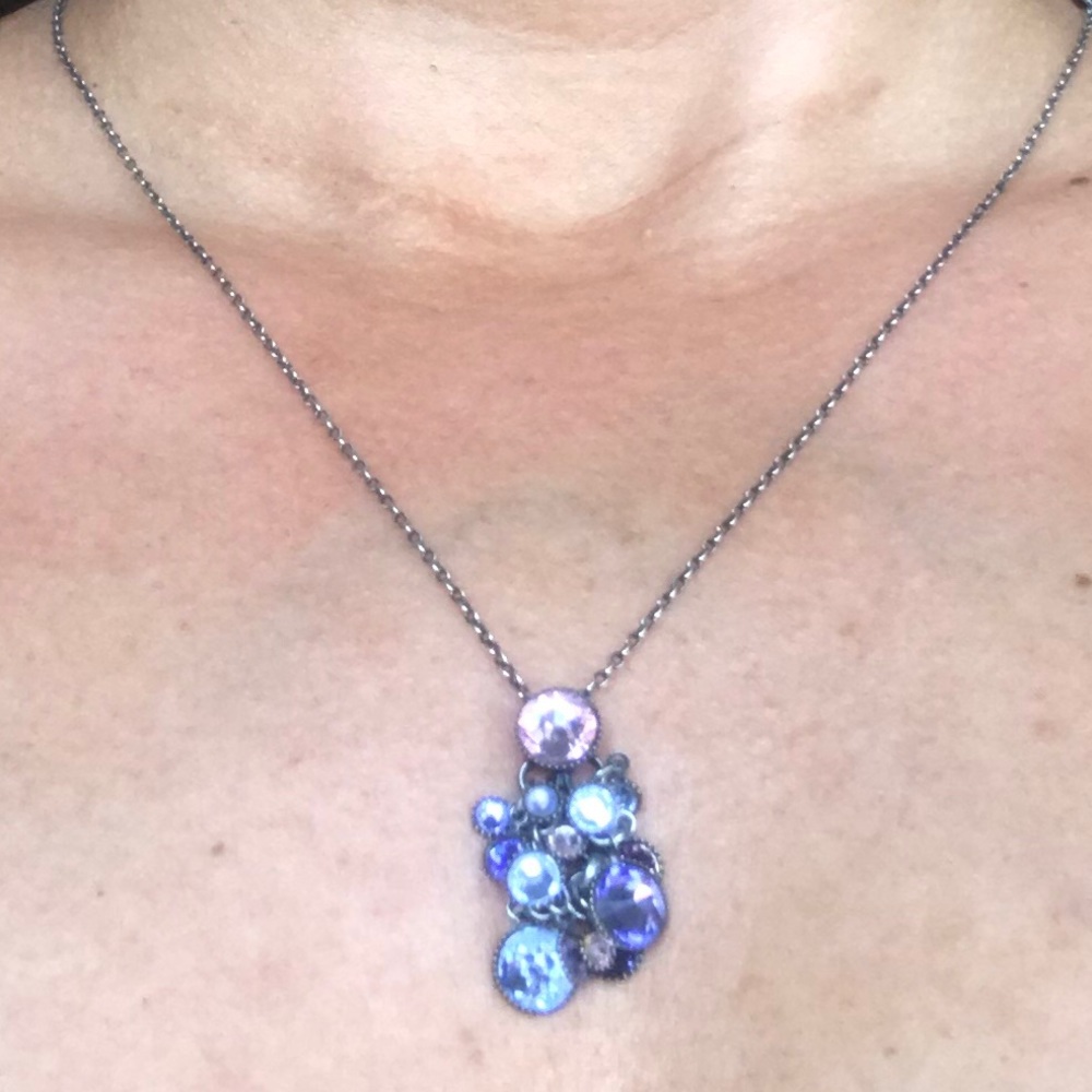 KONPLATT Waterfalls Crystal Cluster Necklace